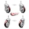 Service Caster 5 Inch Maroon Polyurethane Swivel 10mm Threaded Stem Caster Brakes SCC, 2PK SCC-TS20S514-PPUB-MRN-TLB-M1015-2-S2 - alternate 3